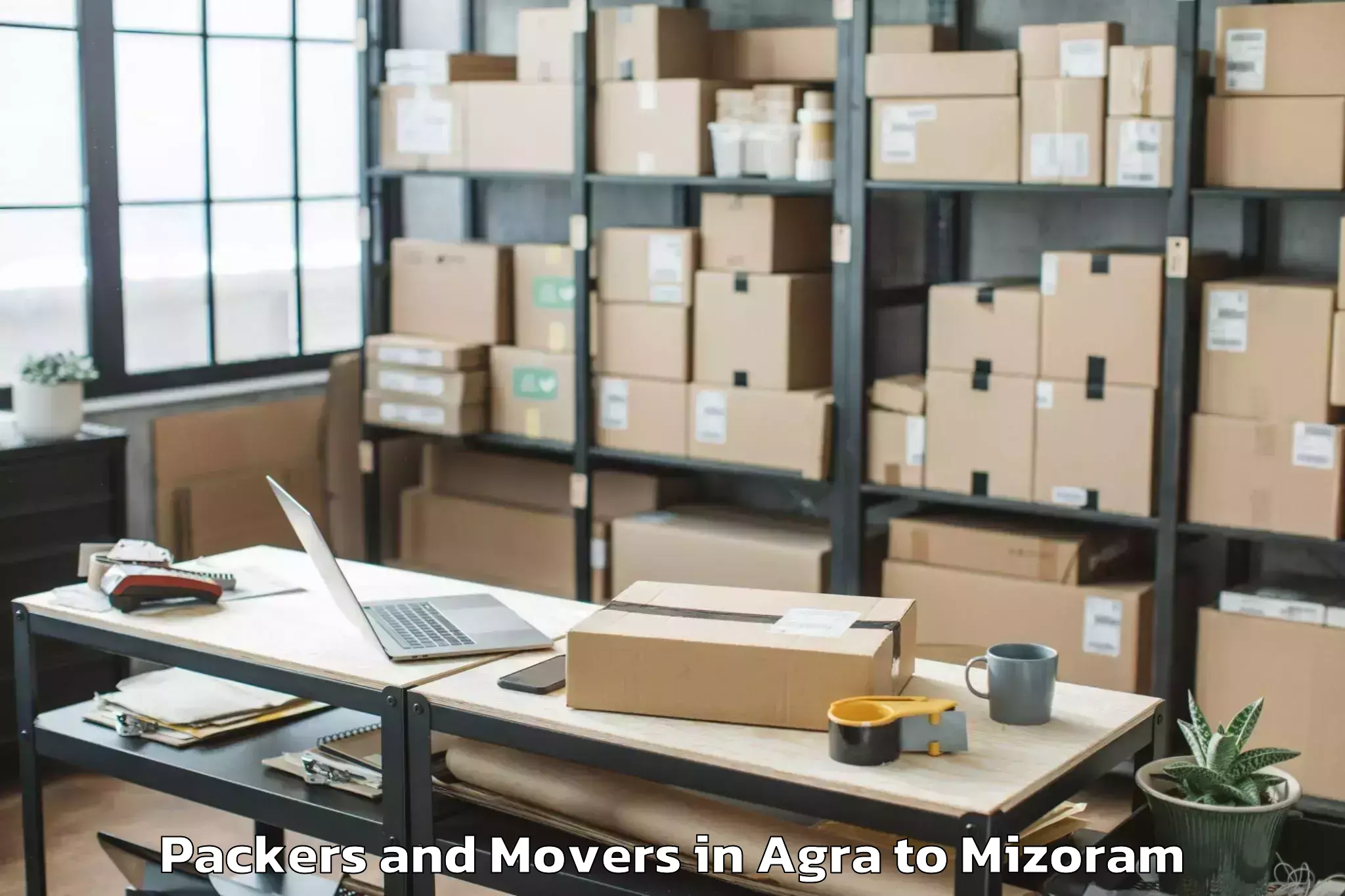 Hassle-Free Agra to Hnahthial Packers And Movers